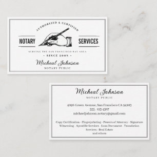 Vintage van de Notaris van de Diensten Professione Visitekaartje