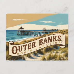 Vintage van de Outer Banks, North Carolina Briefkaart