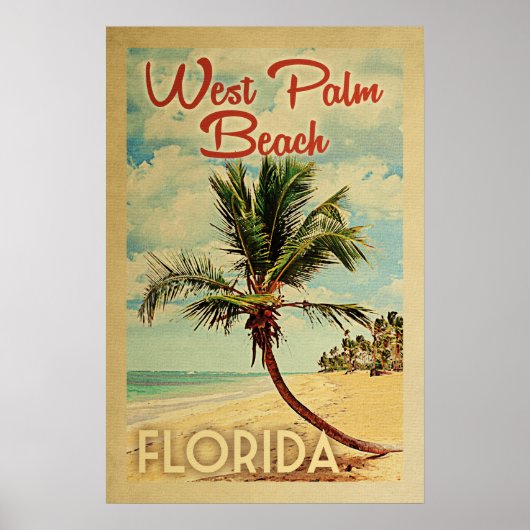 Vintage van de palmboom van de West-palmkever Post Poster (Voorkant)