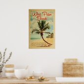 Vintage van de palmboom van de West-palmkever Post Poster (Keuken)