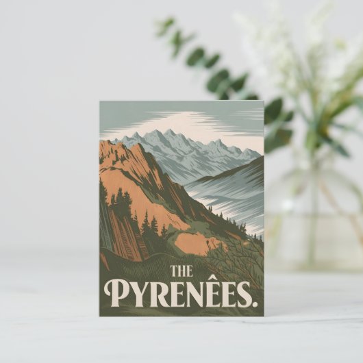 Vintage van de Pyreneeën Briefkaart (Staand voorkant)