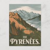 Vintage van de Pyreneeën Briefkaart (Voorkant)