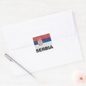 Vintage van de Servische vlag Vierkante Sticker (Envelop)