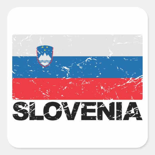 Vintage van de Sloveense vlag Vierkante Sticker (Voorkant)