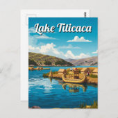 Vintage van de Titicacameer Briefkaart (Voorkant / Achterkant)