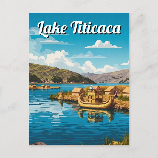 Vintage van de Titicacameer Briefkaart (Voorkant)