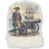 Vintage van de Virginia Colonial Soldier Sticker (Voorkant)