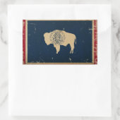 Vintage van de vlaggenstaat van Wyoming Rechthoekige Sticker (Tas)