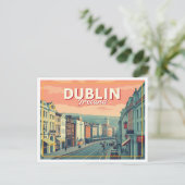 VINTAGE VAN DUBLIN-IERLAND BRIEFKAART (Staand voorkant)