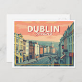 VINTAGE VAN DUBLIN-IERLAND BRIEFKAART (Voorkant / Achterkant)