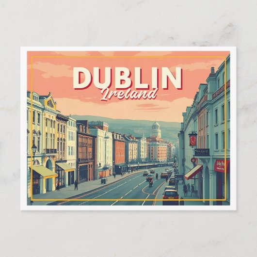 VINTAGE VAN DUBLIN-IERLAND BRIEFKAART (Voorkant)