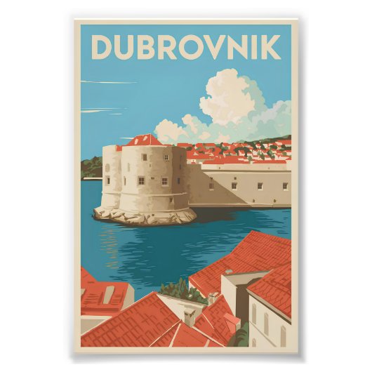 Vintage van Dubrovnik Foto Afdruk (Voorkant)