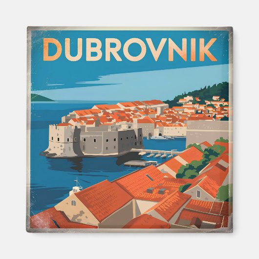 Vintage van Dubrovnik Magneet (Voorkant)