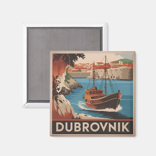 Vintage van Dubrovnik Magneet (Voorkant / Achterkant)