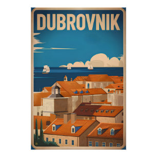 Vintage van Dubrovnik Perfect Poster