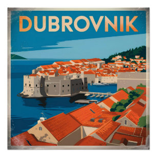 Vintage van Dubrovnik Perfect Poster