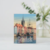 Vintage van Gdansk Polen Briefkaart (Staand voorkant)