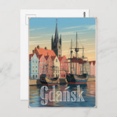 Vintage van Gdansk Polen Briefkaart (Voorkant / Achterkant)