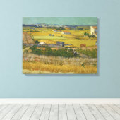 Vintage Van Gogh De Oogst  Canvas Afdruk (Insitu (Houten vloer))