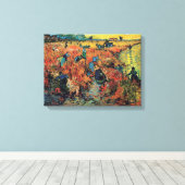 Vintage Van Gogh De Rode Wijnwerf Canvas Afdruk (Insitu (Houten vloer))