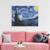 Vintage Van Gogh De Sterrennacht Canvas Afdruk (Insitu (Woonkamer))