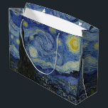 Vintage Van Gogh De Sterrennacht Groot Cadeauzakje<br><div class="desc">Dit ontwerp is geïnspireerd door Vincent van Gogh's olie uit 1889 op het schilderij van doek genaamd "De Sterrennacht".</div>