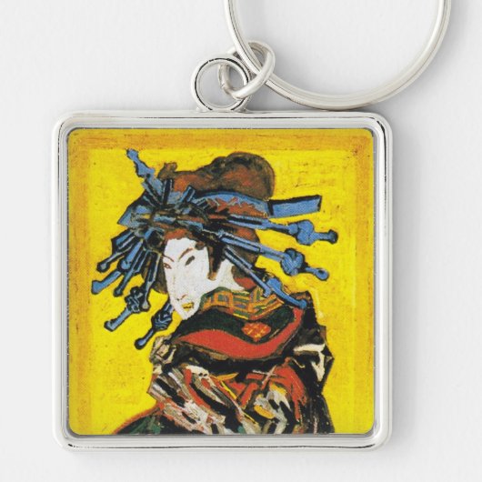 Vintage Van Gogh Geisha 1887 Sleutelhanger (Voorkant)