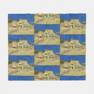 Vintage Van Gogh Gele Huis Blauwe Lucht Schilderij Fleece Deken