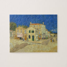 Vintage Van Gogh Gele Huis Blauwe Lucht Schilderij