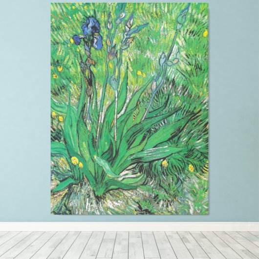 Vintage Van Gogh Iris Canvas Afdruk (Insitu (Houten vloer))