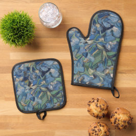 Vintage Van Gogh Irises Ovenwant & Pannenlap Set
