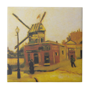 Vintage Van Gogh Parijs Windmolen Schilderij Tegeltje