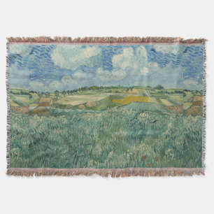 Vintage Van Gogh Plain bij Auvers met regenwolken Deken