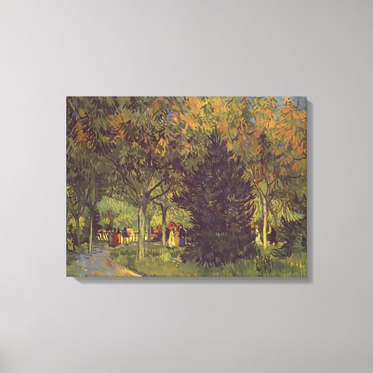 Vintage Van Gogh Public Garden Canvas Afdruk (Voorkant)