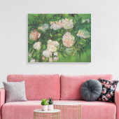 Vintage Van Gogh Roze Rozen Canvas Afdruk (Insitu (Woonkamer))