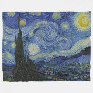 Vintage Van Gogh Sterrennacht Fleece Deken