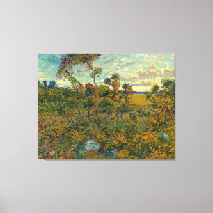 Vintage Van Gogh Sunset te Montmajour  Canvas Afdruk