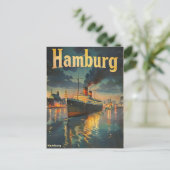Vintage van hamburg briefkaart (Staand voorkant)