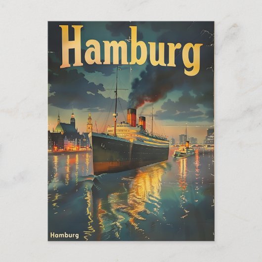 Vintage van hamburg briefkaart (Voorkant)