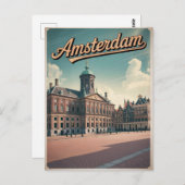 Vintage van het Amsterdamse Koningspaleis Briefkaart (Voorkant / Achterkant)