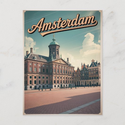 Vintage van het Amsterdamse Koningspaleis Briefkaart (Voorkant)