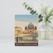 Vintage van het Berlijnse Museumeiland Briefkaart (Staand voorkant)