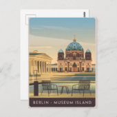 Vintage van het Berlijnse Museumeiland Briefkaart (Voorkant / Achterkant)