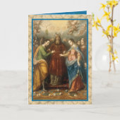 Vintage van het katholieke Verloving Kaart (Gele Bloem)