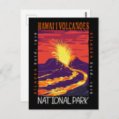 Vintage van het nationaal park Hawaii Volcanoes Briefkaart (Voorkant / Achterkant)