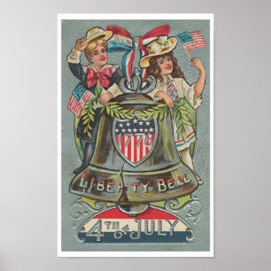 Vintage van het Poster van Liberty Bell van 4 juli