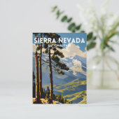 Vintage van het Sierra Nevada National Park Briefkaart (Staand voorkant)