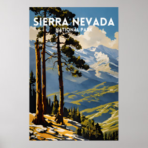Vintage van het Sierra Nevada National Park Poster
