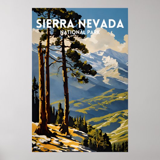 Vintage van het Sierra Nevada National Park Poster (Voorkant)