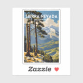 Vintage van het Sierra Nevada National Park Sticker (Vel)